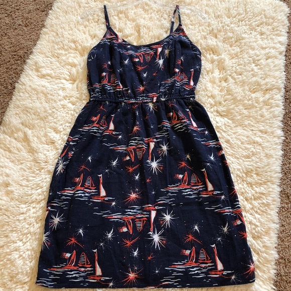 Old Navy Patriotic Sundress Fireworks Sailboats